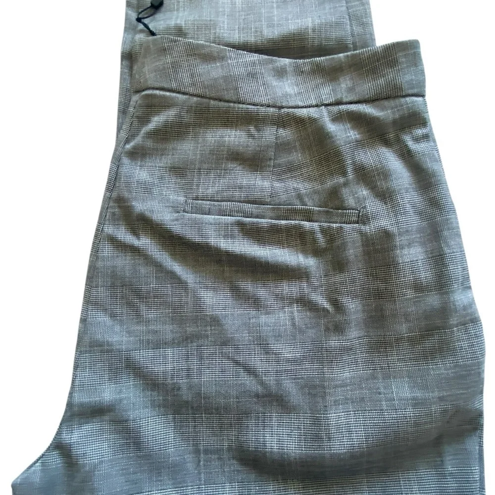ZARA Tailored Gray Plaid Slim-Fit Trousers